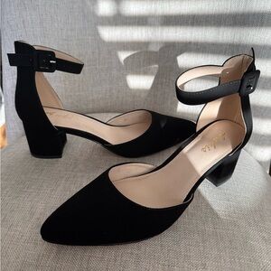 Elegant Black Ankle Strap Heels